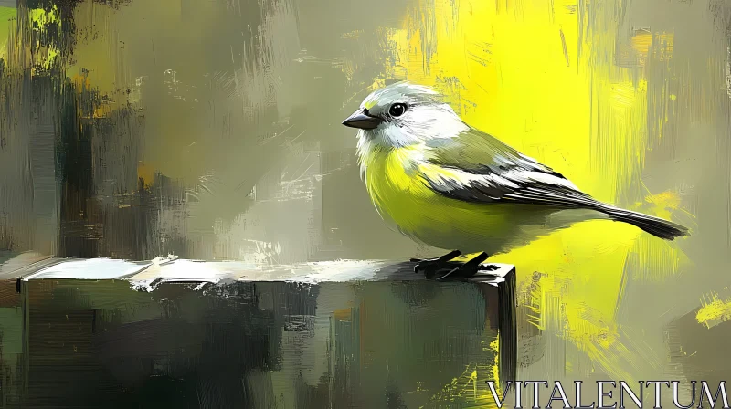 Artistic Bird Portrait with Yellow Plumage AI Image