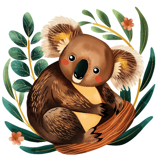 Charming Koala Illustration for T-Shirt Design POD Design