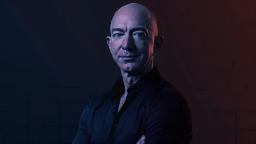 Portrait of Jeff Bezos in Confident Pose