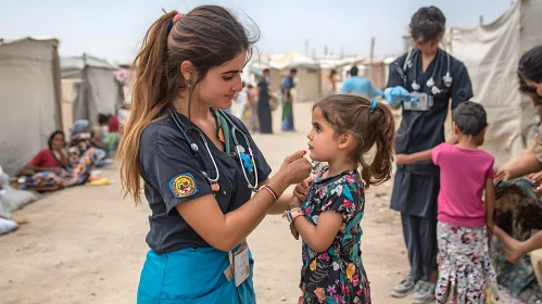 Compassionate Doctor Helping a Child