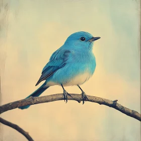 Bluebird Portrait on a Twig
