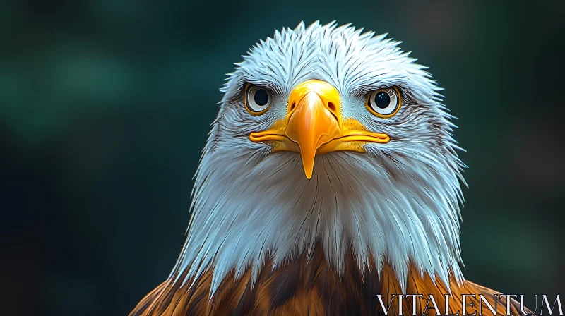 Eagle Close-Up with Intense Gaze AI Image