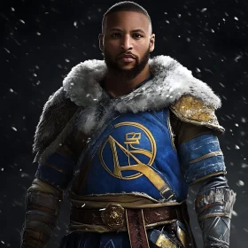 Warrior in Blue and Gold