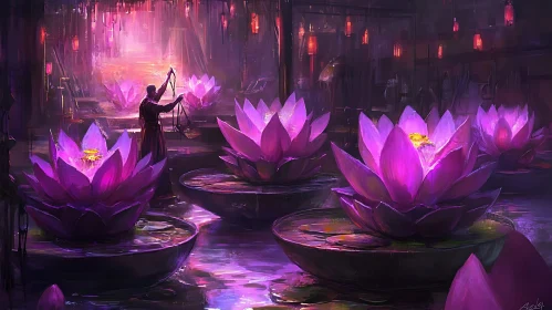 Purple Lotus Flower Illumination