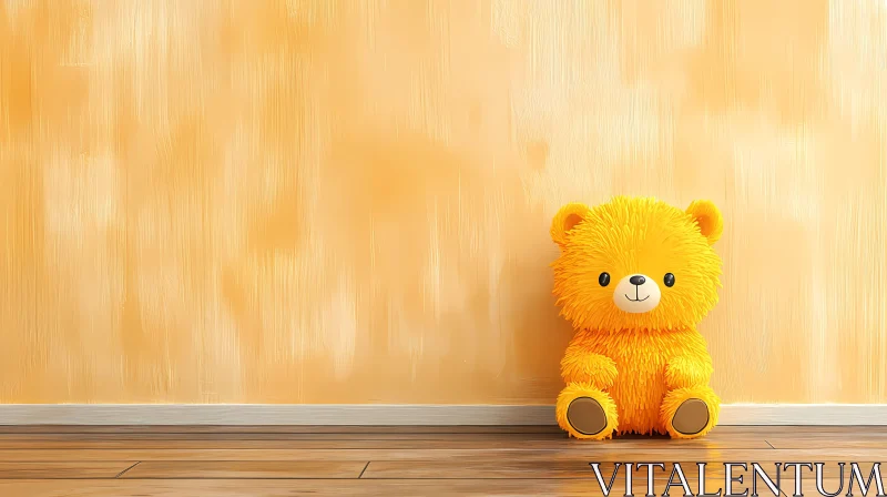 Warm Interior with Plush Teddy Bear AI Image