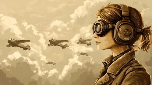 Sepia Skies: A Woman's Aviation Vision