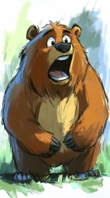 Surprised Cartoon Bear Art