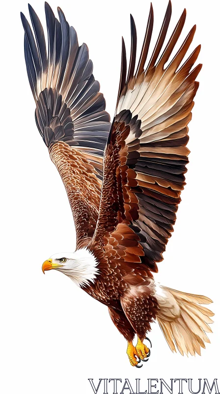 Eagle with Spread Wings AI Image