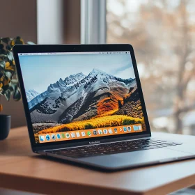 Modern Laptop Featuring Autumn Mountain Scenery