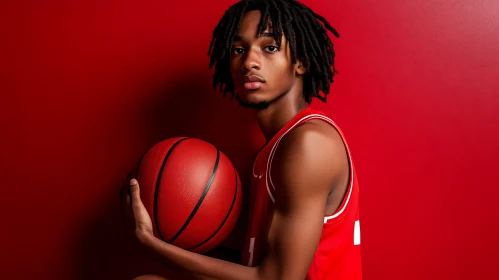 Young Basketball Player with Ball
