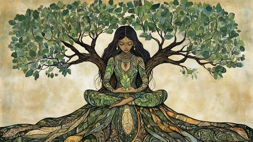 Woman Tree of Life Illustration