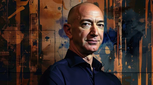 Jeff Bezos Abstract Portrait Art