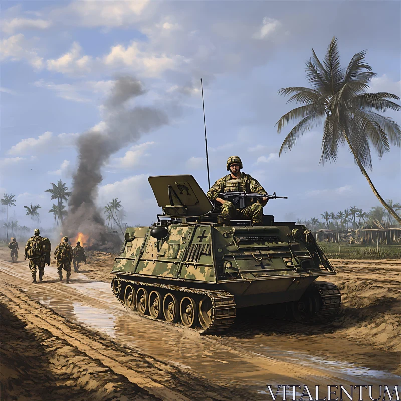 AI ART Soldiers in Tropical Combat Zone