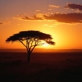 Tree in African Sunset