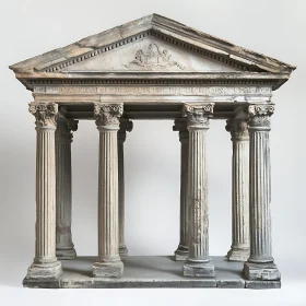 Detailed Temple Model with Fluted Columns