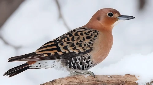 Flicker Bird Portrait in Winter