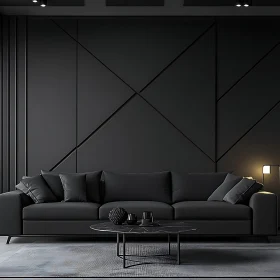 Minimalistic Black Living Room Design