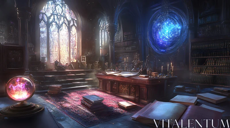 AI ART Mystical Library Interior