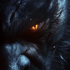 Monster's Fiery Eye Close-Up
