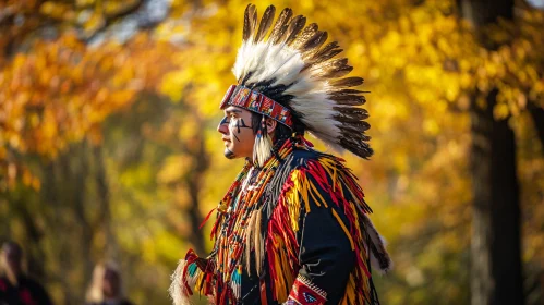 Man in Feathers: A Native American Portrait