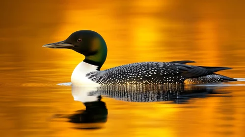 Waterfowl Amidst Golden Reflections