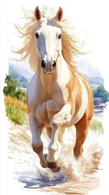 Energetic Horse in Natural Setting