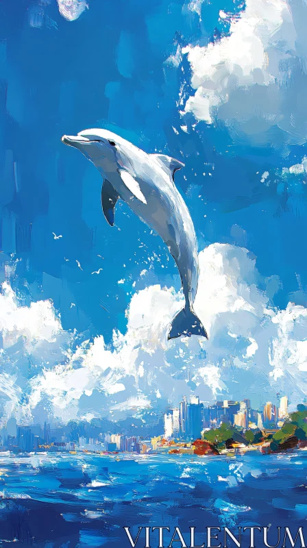 Dolphin and Urban Delight AI Image