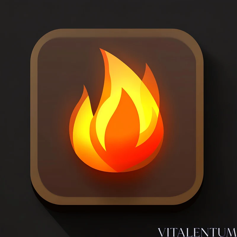 Glowing Fire and Flame Symbol AI Image