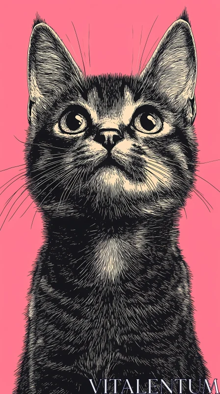 Curious Kitten Pop Art AI Image