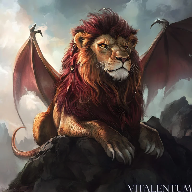 AI ART Mythical Lion-Dragon Hybrid