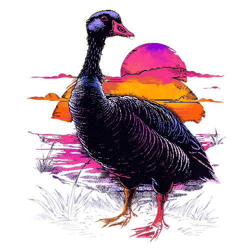 Black Goose Sunset T-Shirt Design - Perfect Gift for Bird Lovers POD Design