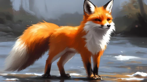 Fox in Tranquil Landscape