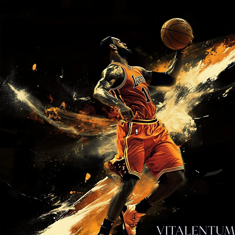 Athlete Shooting Basketball AI Image