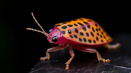 Captivating Insect Imagery with Orange and Magenta Patterned Spots