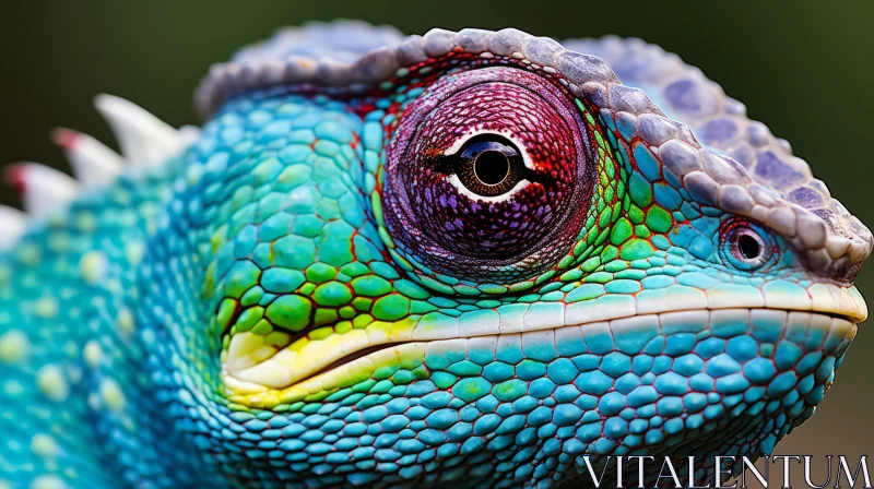 Colorful Chameleon Close-Up: A Spectacle of Nature's Artistry AI Image