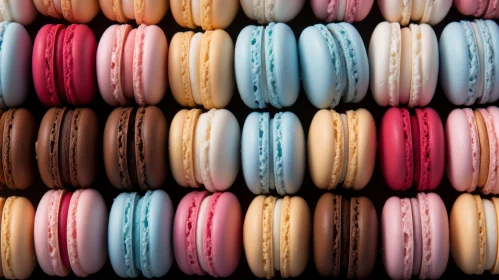 Colorful Macarons on a Black Background - A Study in Texture and Pastel Tones