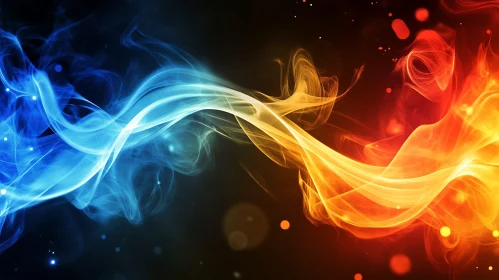 Blue and Orange Smoke Swirls
