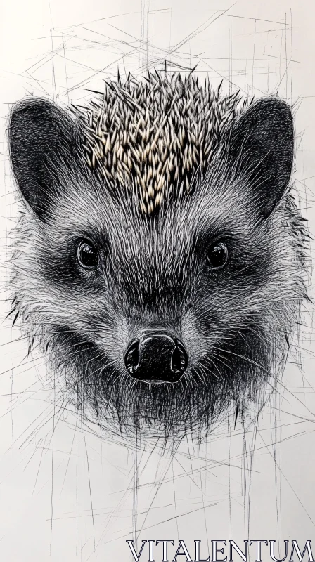 Hedgehog Art Drawing AI Image