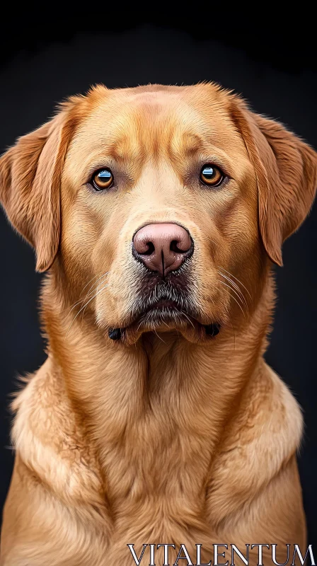 Portrait of a Golden-Furred Dog AI Image