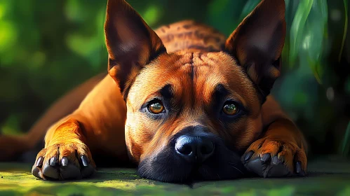Dog Relaxing in Nature