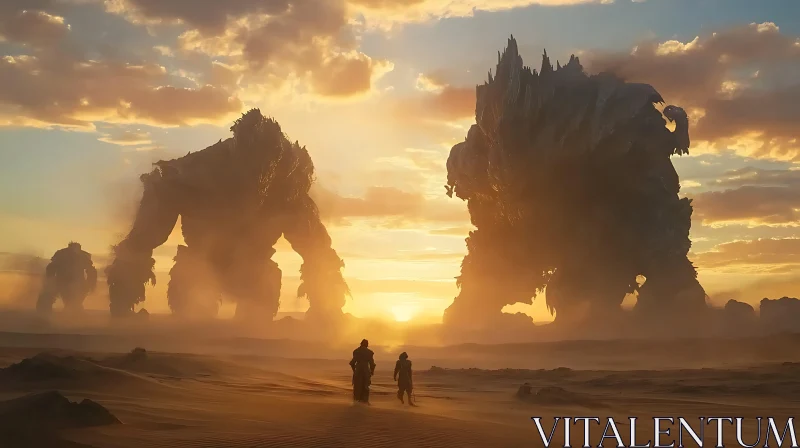 Colossal Shadows at Dusk AI Image