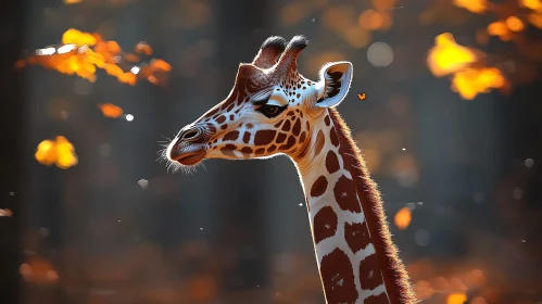 An Autumn Serenade with Giraffe