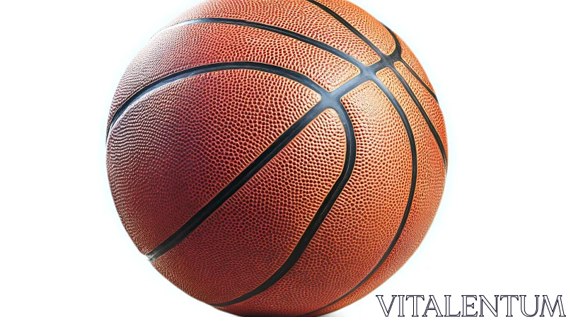 Detailed Basketball Texture on White AI Image