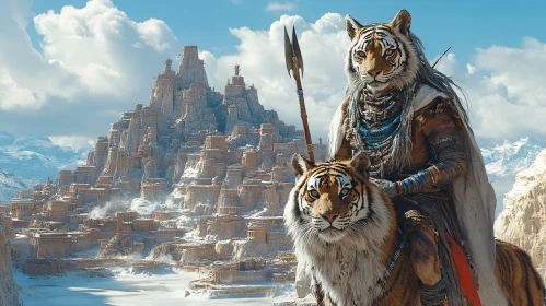 Fantasy Tiger Rider Scene