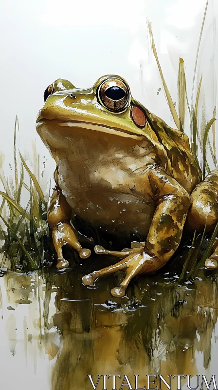 The Watchful Frog AI Image