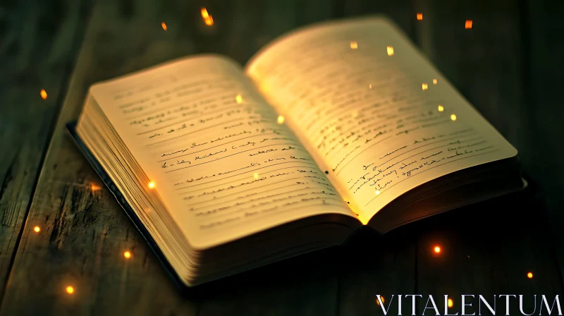 Open Book with Glowing Light AI Image