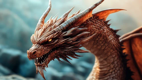 Dragon Head Close-Up: Mythical Creature