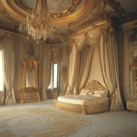 Luxurious Gold-Adorned Bedroom Interior