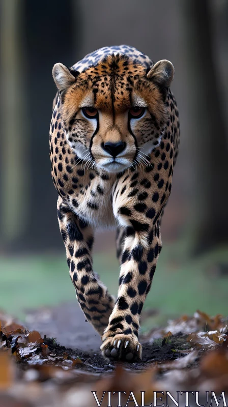 Focused Cheetah in Nature AI Image