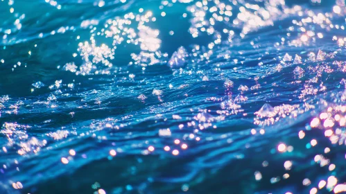 Shimmering Water Waves in Sunlight